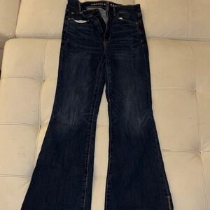 American Eagle Outfitters Women's Deep Indigo Flare Jeans